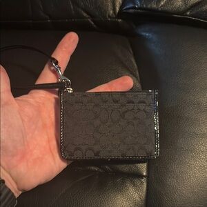 Coach Black Signature Wristlet